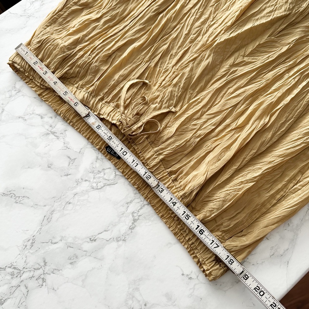 J. Crew New Soleil Gold Metallic Crinkle Pull-on Pants women's size XXL NEW - Picture 9 of 11